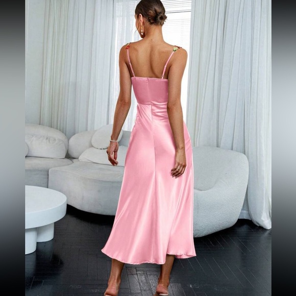 Luxe floral embroidered party cami dress - Picture 2 of 6